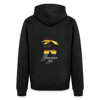 Ghana - Veste à capuche bio Premium Unisexe - noir - Dos - Nico (187cm)