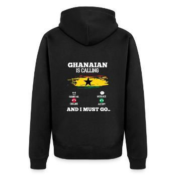 Ghana - Veste à capuche bio Premium Unisexe - noir - Dos - Nico (187cm)