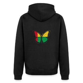 Guinea Bissau - Unisex Premium Bio Zip Hoodie - Schwarz - Hinten - Nico (187cm)