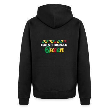 Guinea Bissau - Unisex Premium Bio Zip Hoodie - Schwarz - Hinten - Nico (187cm)