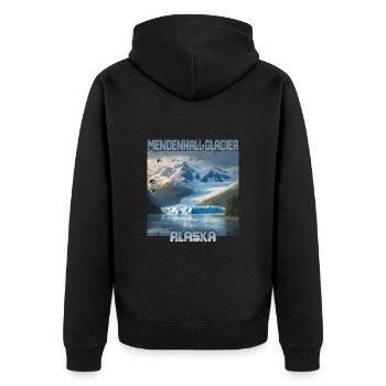 Mendenhall Glacier, Alaska - Unisex Premium Organic Zip Hoodie - black - Back - Nico (187cm)
