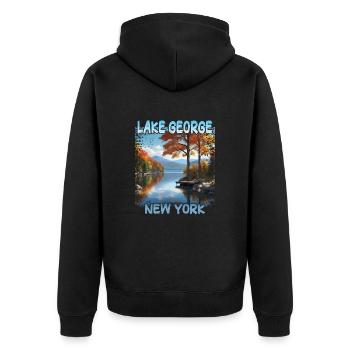 Lake George, New York - Veste à capuche bio Premium Unisexe - noir - Dos - Nico (187cm)
