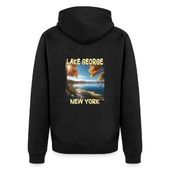 Lake George, New York - Veste à capuche bio Premium Unisexe - noir - Dos - Nico (187cm)