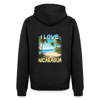 J’aime le Nicaragua - Veste à capuche bio Premium Unisexe - noir - Dos - Nico (187cm)