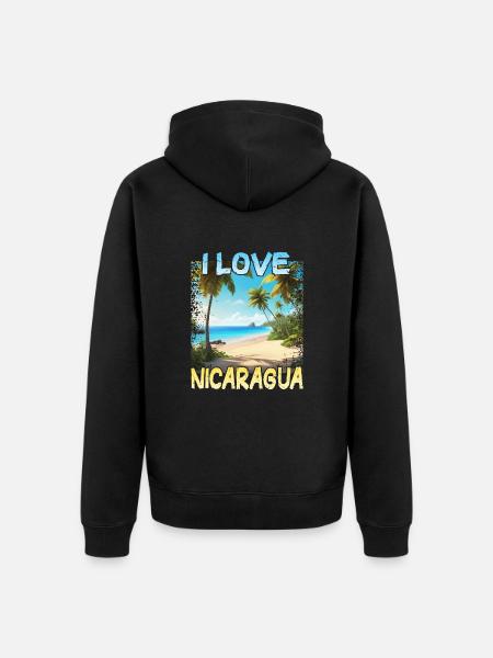 I Love Nicaragua - Unisex Premium Organic Zip Hoodie - black