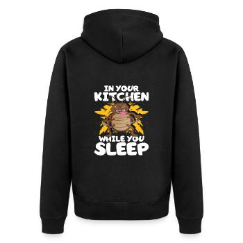 Kakerlake - Unisex Premium Bio Zip Hoodie - Schwarz - Hinten - Nico (187cm)