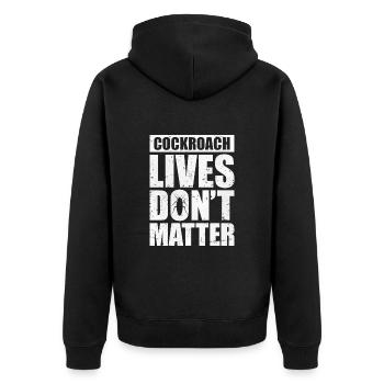 Kakerlake - Unisex Premium Bio Zip Hoodie - Schwarz - Hinten - Nico (187cm)