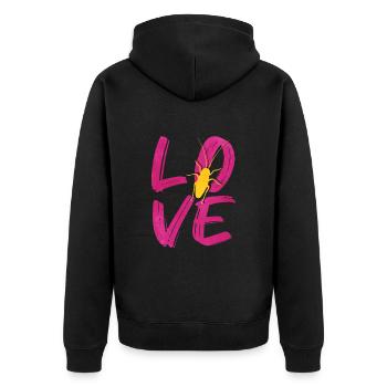 Kakerlake - Unisex Premium Bio Zip Hoodie - Schwarz - Hinten - Nico (187cm)