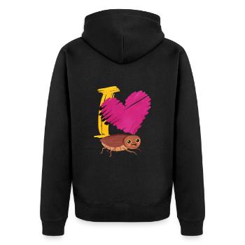 Kakerlake - Unisex Premium Bio Zip Hoodie - Schwarz - Hinten - Nico (187cm)