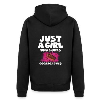 Kakerlake - Unisex Premium Bio Zip Hoodie - Schwarz - Hinten - Nico (187cm)