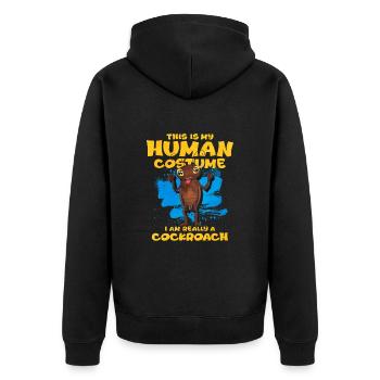 Kakerlake - Unisex Premium Bio Zip Hoodie - Schwarz - Hinten - Nico (187cm)