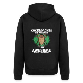 Kakerlake - Unisex Premium Bio Zip Hoodie - Schwarz - Hinten - Nico (187cm)