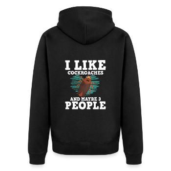 Kakerlake - Unisex Premium Bio Zip Hoodie - Schwarz - Hinten - Nico (187cm)