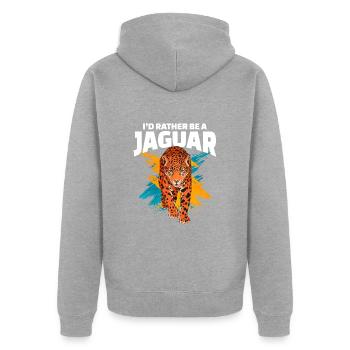 Jaguar - Veste à capuche bio Premium Unisexe - gris chiné - Dos - Nico (187cm)