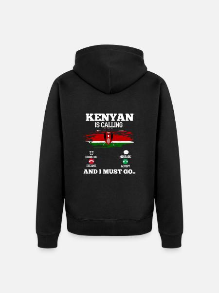 Kenya - Unisex Premium Organic Zip Hoodie - black