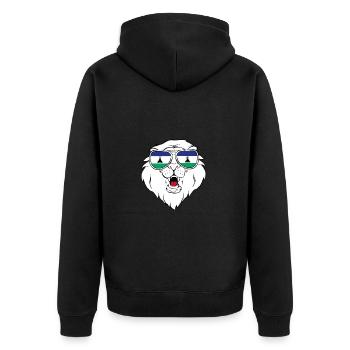 Liberia - Unisex Premium Bio Zip Hoodie - Schwarz - Hinten - Nico (187cm)
