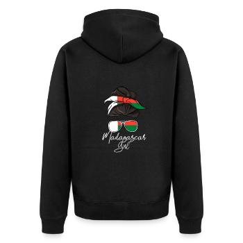 Madagaskar - Unisex Premium Bio Zip Hoodie - Schwarz - Hinten - Nico (187cm)