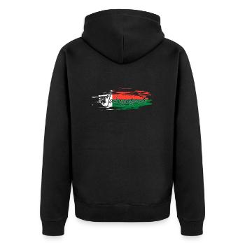 Madagascar - Unisex Premium Organic Zip Hoodie - black - Back - Nico (187cm)