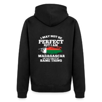 Madagaskar - Unisex Premium Bio Zip Hoodie - Schwarz - Hinten - Nico (187cm)