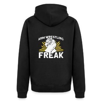 Arm wrestling - Unisex Premium Organic Zip Hoodie - black - Back - Nico (187cm)
