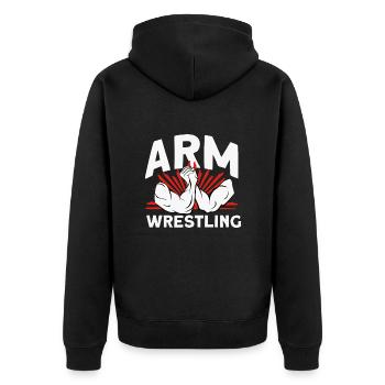 Arm wrestling - Unisex Premium Organic Zip Hoodie - black - Back - Nico (187cm)