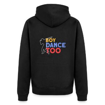Hip Hop - Unisex Premium Bio Zip Hoodie - Schwarz - Hinten - Nico (187cm)