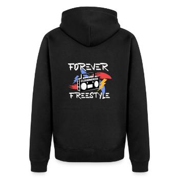 Breakdancing - Unisex Premium Bio Zip Hoodie - Schwarz - Hinten - Nico (187cm)