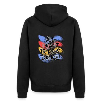 Breakdancing - Unisex Premium Bio Zip Hoodie - Schwarz - Hinten - Nico (187cm)