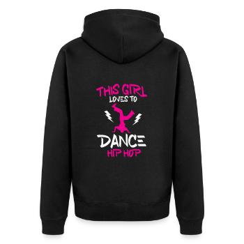 Breakdancing - Unisex Premium Bio Zip Hoodie - Schwarz - Hinten - Nico (187cm)