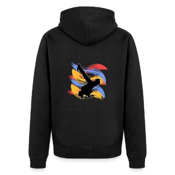 Breakdancing - Unisex Premium Bio Zip Hoodie - Schwarz - Hinten - Nico (187cm)