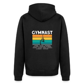 Acrobatic Gymnastic Sport Geschenk - Unisex Premium Bio Zip Hoodie - Schwarz - Hinten - Nico (187cm)