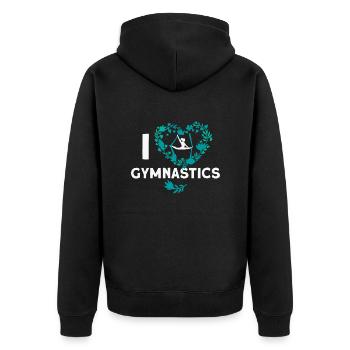 Cadeau de sport de gymnastique acrobatique - Veste à capuche bio Premium Unisexe - noir - Dos - Nico (187cm)