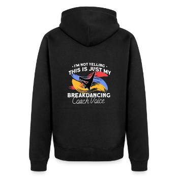 Breakdancing - Unisex Premium Bio Zip Hoodie - Schwarz - Hinten - Nico (187cm)