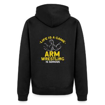 Arm wrestling - Unisex Premium Organic Zip Hoodie - black - Back - Nico (187cm)