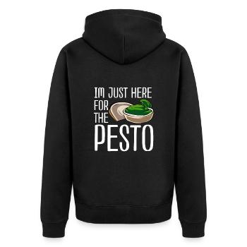 Pesto - Unisex Premium Bio Zip Hoodie - Schwarz - Hinten - Nico (187cm)