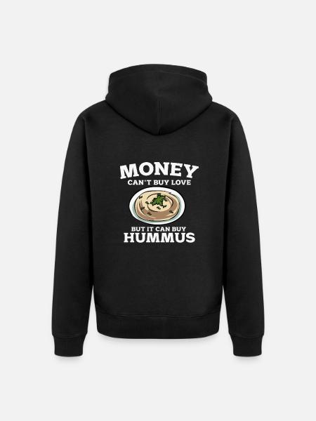 Hummus - Unisex Premium Organic Zip Hoodie - black