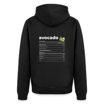 Nutrition Facts Avocado - Unisex Premium Organic Zip Hoodie - black - Back - Nico (187cm)