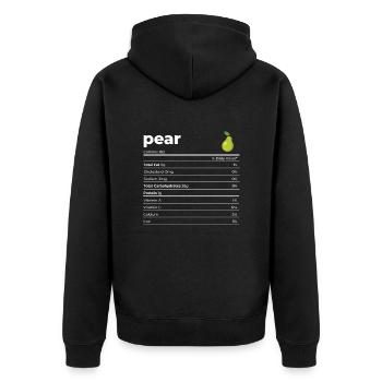 Nutrion Facts Pear - Unisex Premium Organic Zip Hoodie - black - Back - Nico (187cm)