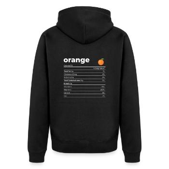 Nutrion Facts Orange - Unisex Premium Organic Zip Hoodie - black - Back - Nico (187cm)