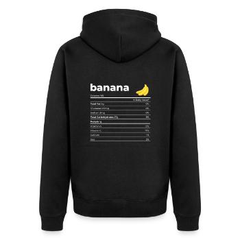 Nutrion Banana Facts - Unisex Premium Organic Zip Hoodie - black - Back - Nico (187cm)