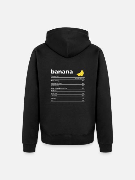 Nutrion Fakten Banane - Unisex Premium Bio Zip Hoodie - Schwarz
