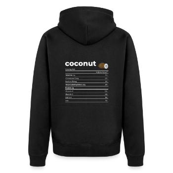 Nutrion Facts Coconut - Unisex Premium Organic Zip Hoodie - black - Back - Nico (187cm)