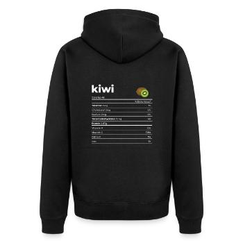 Nutrion Facts Kiwi - Unisex Premium Organic Zip Hoodie - black - Back - Nico (187cm)