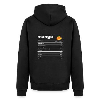 Nutrion Facts Mango - Unisex Premium Organic Zip Hoodie - black - Back - Nico (187cm)