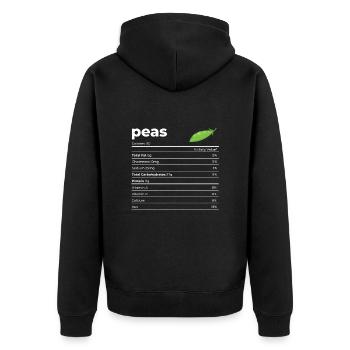 Nutrion Facts Peas - Unisex Premium Organic Zip Hoodie - black - Back - Nico (187cm)