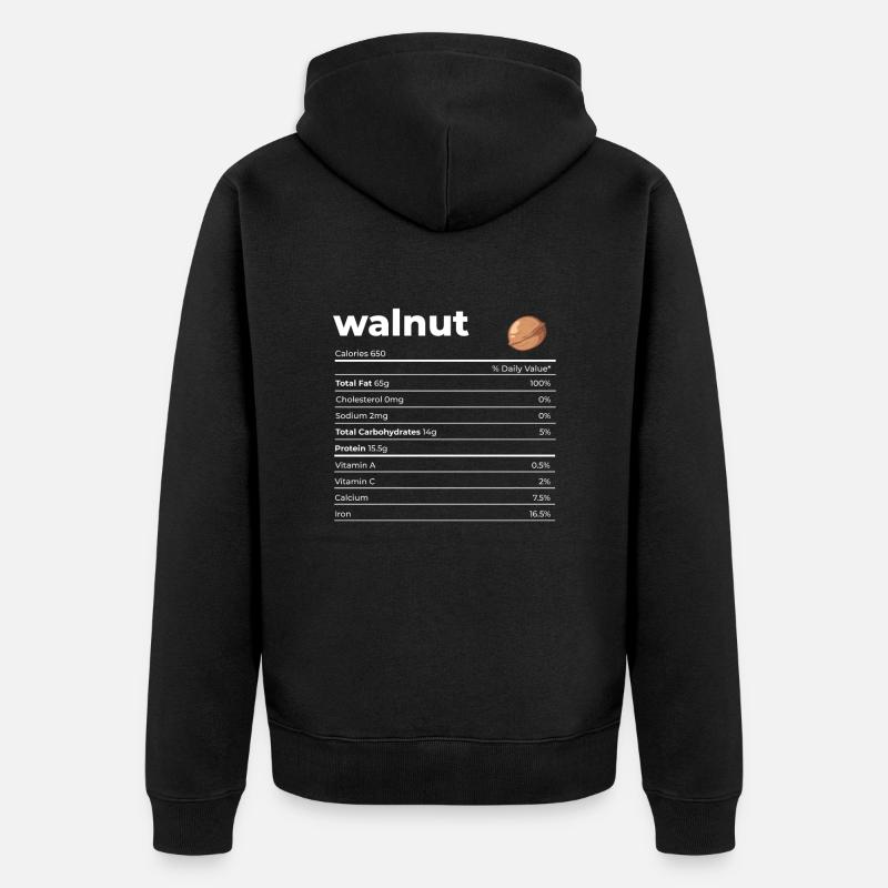 Nutrion Faits Noyer - Veste à capuche bio Premium Unisexe - noir