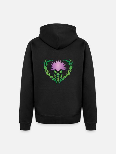 Thistle Flower - Unisex Premium Organic Zip Hoodie - black