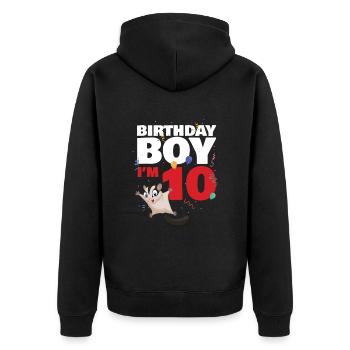 Birthday girl in 11 Sugar Glider - Unisex Premium Organic Zip Hoodie - black - Back - Nico (187cm)