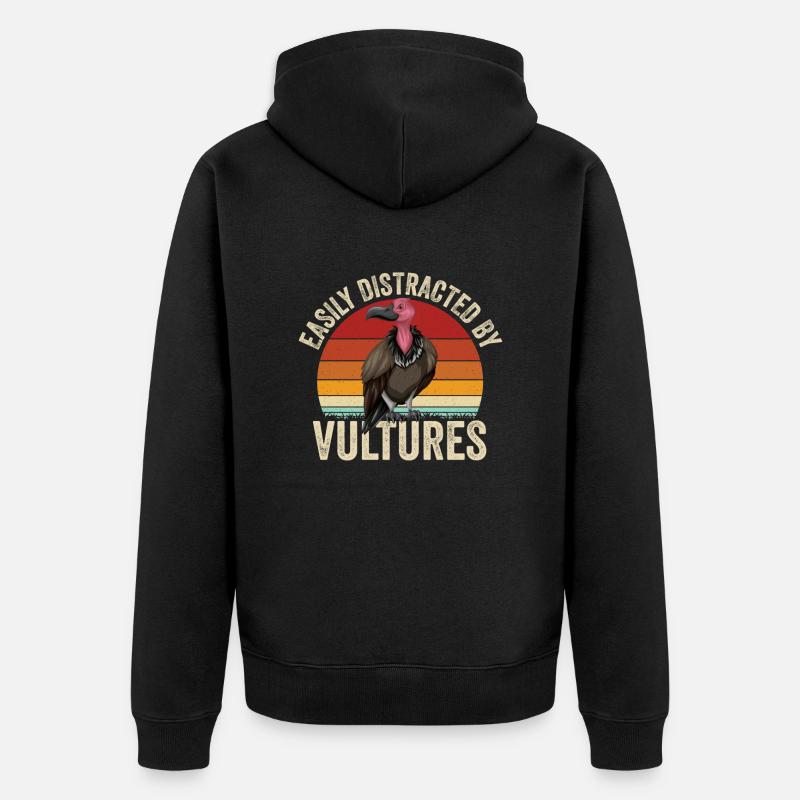 Vautour rétro - Veste à capuche bio Premium Unisexe - noir