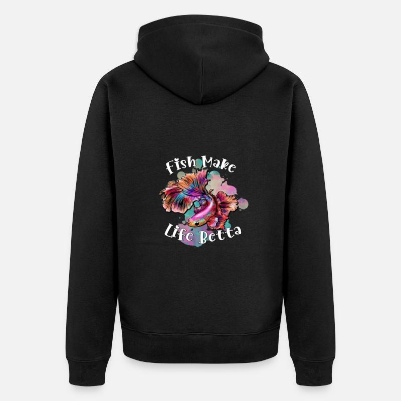 Cadeau de poisson d’aquarium - Veste à capuche bio Premium Unisexe - noir